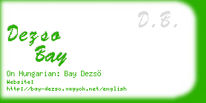 dezso bay business card