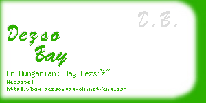 dezso bay business card